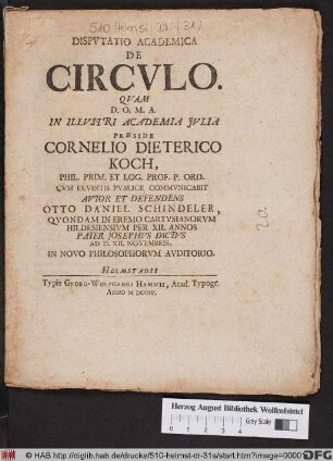 Dispvtatio Philosophica De Circvlo