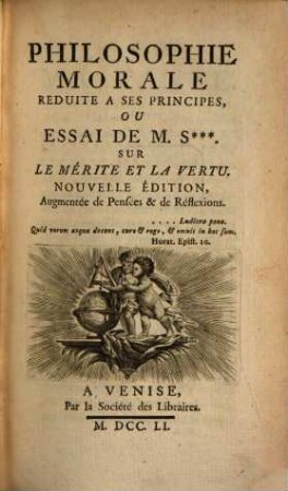 Philosophie morale reduite à ses principes