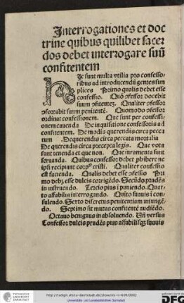 Hic sunt multa utilia pro confessoribus ad introducendum gentes simplices, primo qualis debet esse confessio.