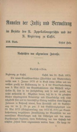 [Officieller Theil]. Erstes-viertes Heft
