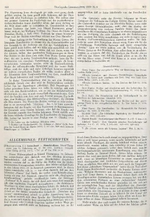Allgemeines, Festschriften