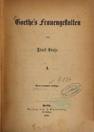 Goethe's Frauengestalten, 1