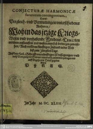 Conjecturae harmonicae futurorum contingentium