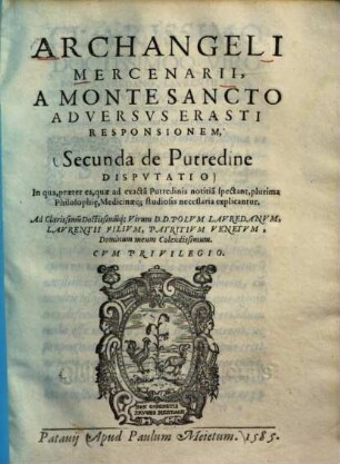 Disputatio de putredine, 2