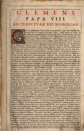 Missale Romanvm : Ex decreto Sacrosancti Concilij Tridentini restitutum