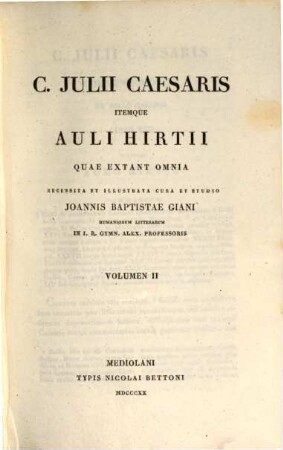 C. Julii Caesaris itemque Auli Hirtii quae extant omnia, 2