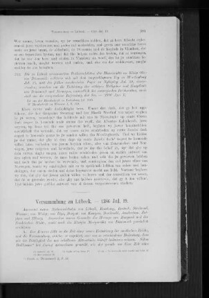 Versammlung zu Lübeck. - 1386 Jul. 19.