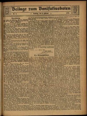 Zweite Ausgabe vom Sonntag, den 21. Februar 1926.