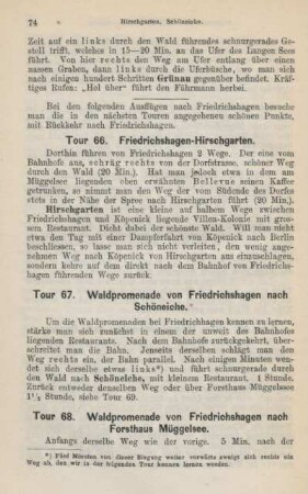 Tour 66. Friedrichshagen-Hirschgarten