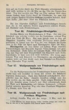 Tour 66. Friedrichshagen-Hirschgarten