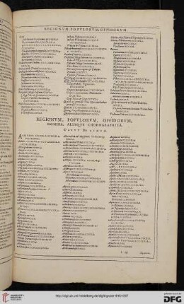 Tertiae Capita tria continent Prouinciarum, Regionum, Tribuum, Vrbium, locorum publicorum, priuatorum nomina