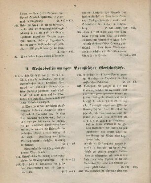 II. Rechtsbestimmungen Preußischer Gerichtshöfe