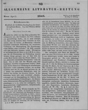 Köhler, K. W.: Handbuch der kirchlichen Gesetzgebung des Grossherzogthums Hessen. Bd. 1. Darmstadt: Diehl 1847 (Beschluss von Nr. 82)