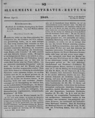 Köhler, K. W.: Handbuch der kirchlichen Gesetzgebung des Grossherzogthums Hessen. Bd. 1. Darmstadt: Diehl 1847 (Beschluss von Nr. 82)