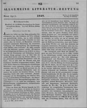 Köhler, K. W.: Handbuch der kirchlichen Gesetzgebung des Grossherzogthums Hessen. Bd. 1. Darmstadt: Diehl 1847 (Beschluss von Nr. 82)