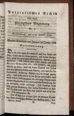 Nr. 2. Magdeburg, den 13ten October 1792