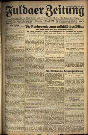 Ausgabe vom Dienstag, den 30. August 1932.