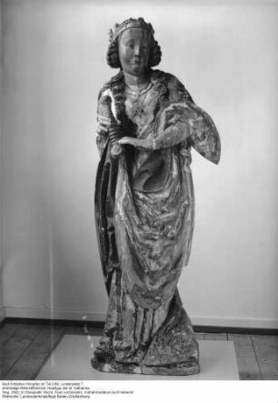 Ritterstiftskirche; Holzfigur der hl. Katharina