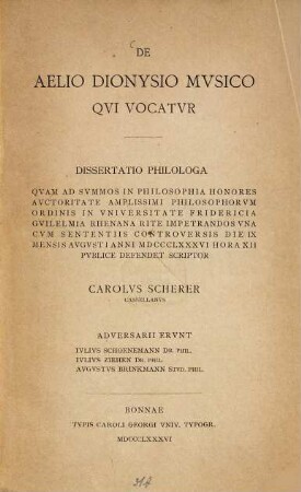 De Aelio Dionysio musico qui vocatur