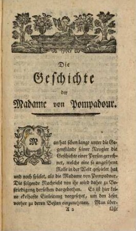 Die Geschichte der Marquisinn von Pompadour : Aus dem Englischen