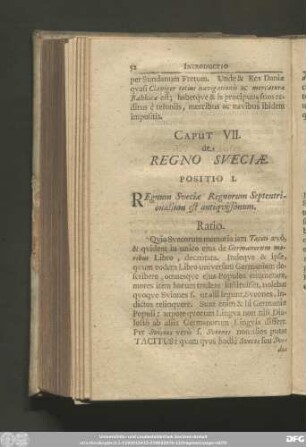Caput VII. de Regno Sveciae.