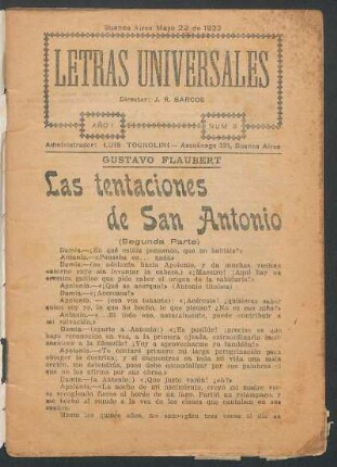 1923000800: Las tentaciones de San Antonio : segunda parte