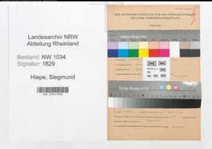 Entnazifizierung Siegmund Hiepe , geb. 26.08.1868 (Oberstleutnant)