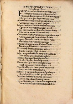 Richardi Sbrvlii Foroivliani Poetae Caesarei in diui Maximiliani Caesaris P. F. Aug. obitum Nenia