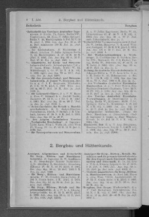 2. Bergbau und Hüttenkunde.