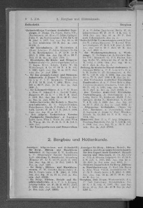 2. Bergbau und Hüttenkunde.
