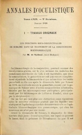 Annales d'oculistique. 120 = A. 61. 1898