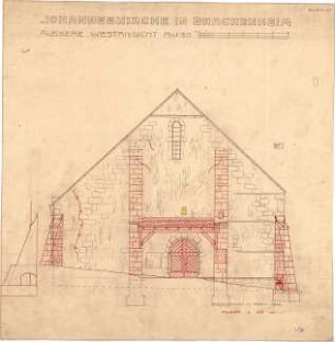 Fischer, Theodor; Brackenheim; Johanneskirche, Renovierung - Äußere Westseite (Ansicht)