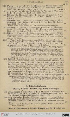 4. Süddeutschland (Nr. 1258-1548)
