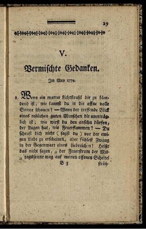 V. Vermischte Gedanken