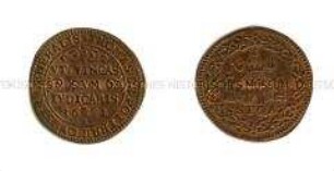 Jeton des Antwerpener Generalrichters Thomas de Pottere (lateinisch)