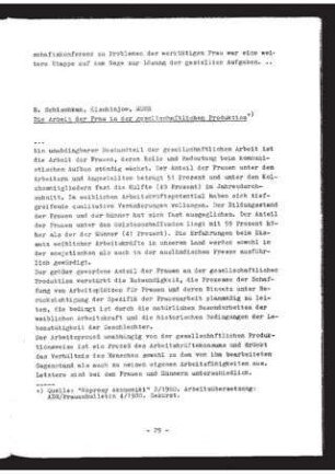 Die Arbeit der Frau in der gesellschaftlichen Produktion