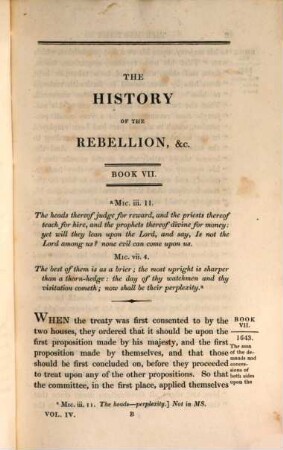 The history of the Rebellion and Civil Wars in England : to which is added an historical view of the affairs of Ireland. 4