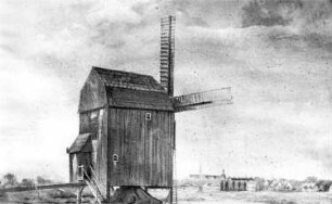 Mühlberg/Elbe. Eine der letzten Bockmühlen von Mühlberg, Repro