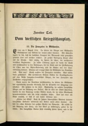 13-50, Zweiter Teil. Vom westlichen Kriegsschauplatz