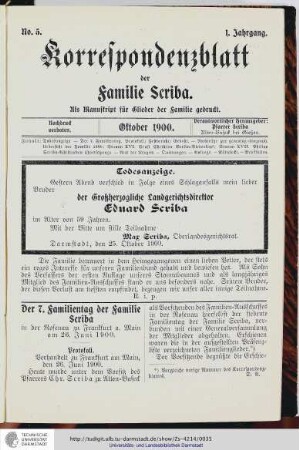 No.5 - Oktober 1900