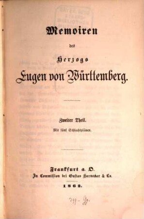 Memoiren des Herzogs Eugen von Württemberg. 2