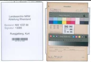Entnazifizierung Kurt Rueggeberg , geb. 03.05.1904 (Steuerhelfer)