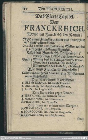 Das Vierte Capitel. Von Franckreich