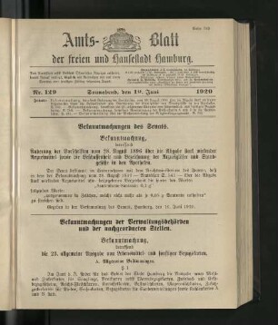 No. 129, 19. Juni 1920
