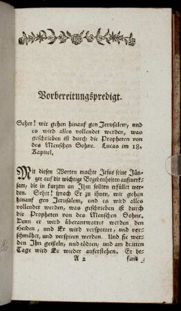 Vorbereitungspredigt.