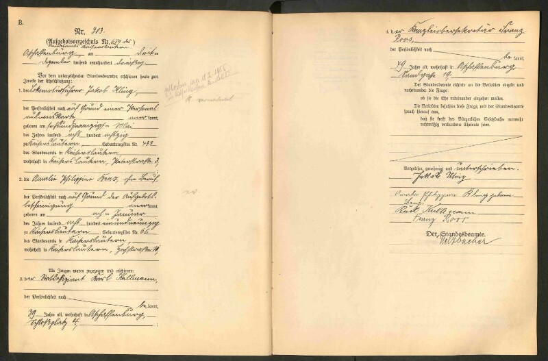 Standesamtsbuch der Stadt Aschaffenburg: Eheschließungen 252/1930 - 130/1931