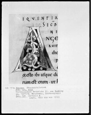Perikopenbuch Kaiser Heinrichs II. für den Bamberger Dom — Initiale A, Folio 14verso