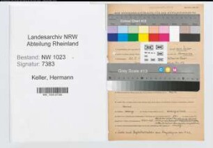 Entnazifizierung Hermann Auf Dem Keller , geb. 22.05.1893 (Lehrer)