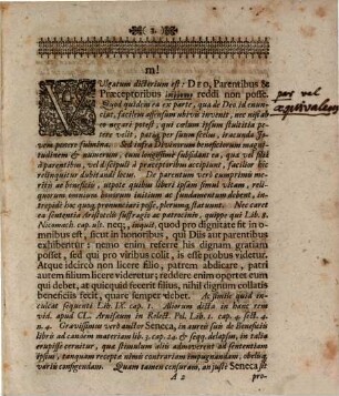 Quaestionem Senecae: an aliquando liberi maiora beneficia dare parentibus suis possint, quam acceperint?