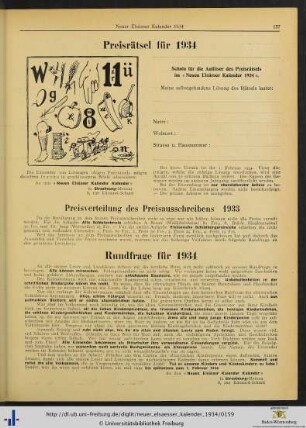 Preisverteilung des Preisausschreibens 1933.